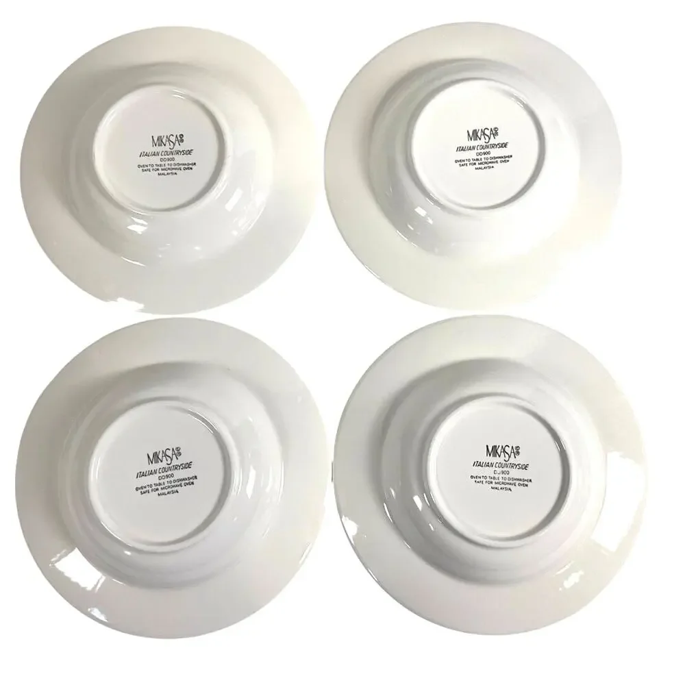 Mikasa Italian Countryside DD900 Rimmed Soup Bowls-Excellent-Set of 4